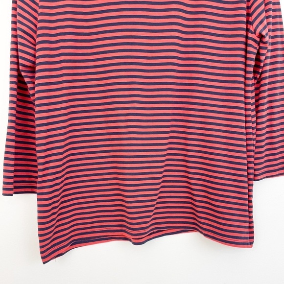 Anthropologie T.L.A Red Cotton Blend Striped Long Sleeves Top Size X-Large - Picture 11 of 15
